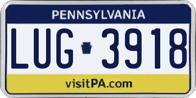 PA license plate LUG3918