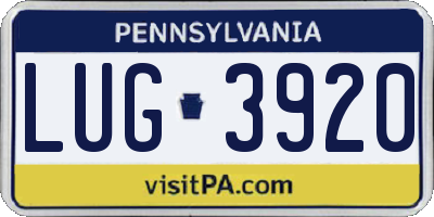 PA license plate LUG3920