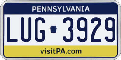 PA license plate LUG3929