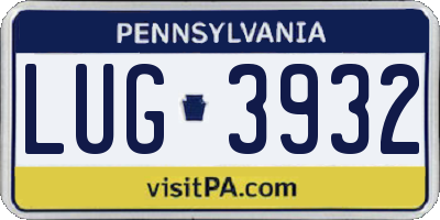 PA license plate LUG3932