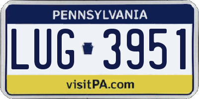 PA license plate LUG3951