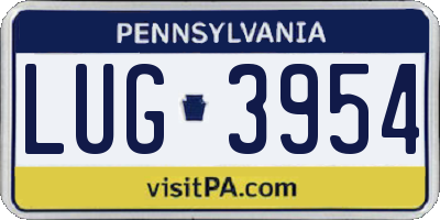 PA license plate LUG3954