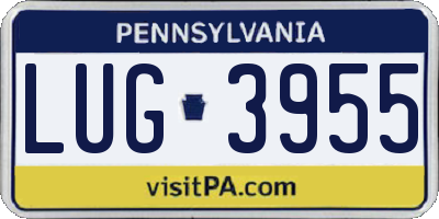 PA license plate LUG3955