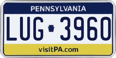 PA license plate LUG3960