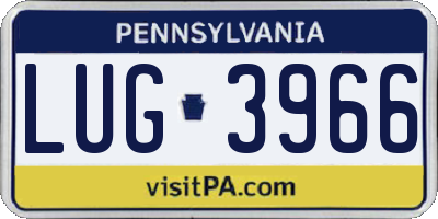 PA license plate LUG3966