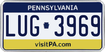 PA license plate LUG3969