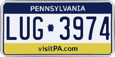 PA license plate LUG3974