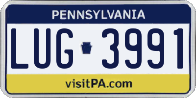 PA license plate LUG3991