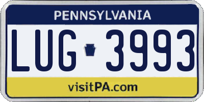 PA license plate LUG3993