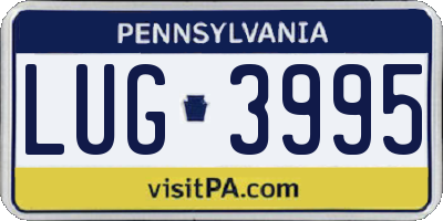 PA license plate LUG3995