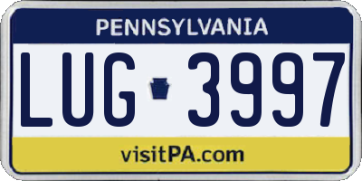 PA license plate LUG3997