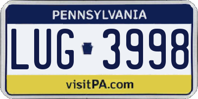 PA license plate LUG3998