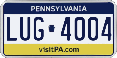 PA license plate LUG4004