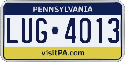 PA license plate LUG4013
