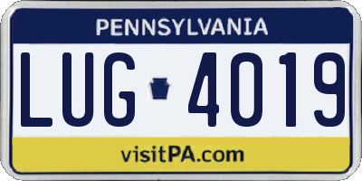 PA license plate LUG4019