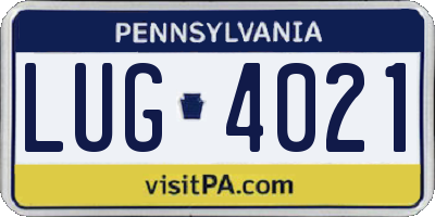 PA license plate LUG4021