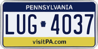 PA license plate LUG4037