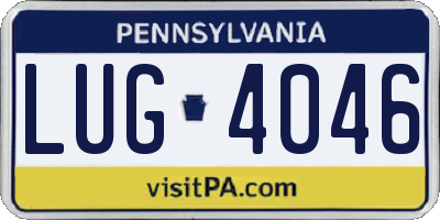 PA license plate LUG4046
