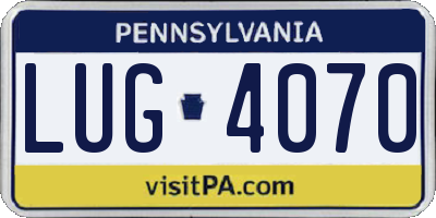 PA license plate LUG4070