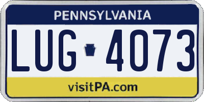 PA license plate LUG4073