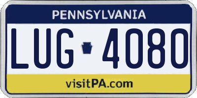 PA license plate LUG4080