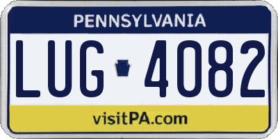 PA license plate LUG4082