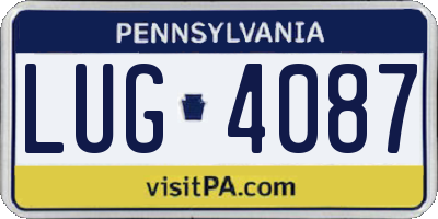 PA license plate LUG4087