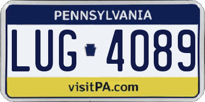 PA license plate LUG4089