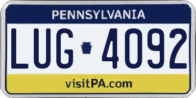PA license plate LUG4092