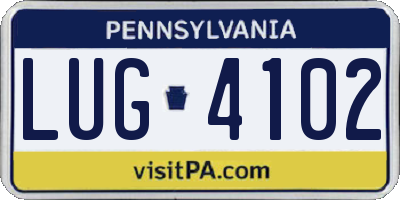 PA license plate LUG4102