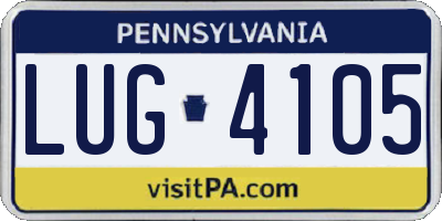 PA license plate LUG4105