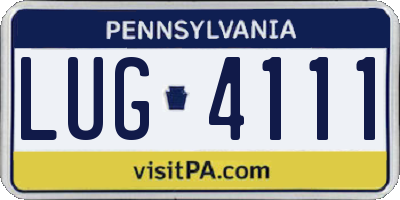 PA license plate LUG4111