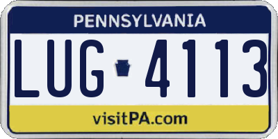 PA license plate LUG4113