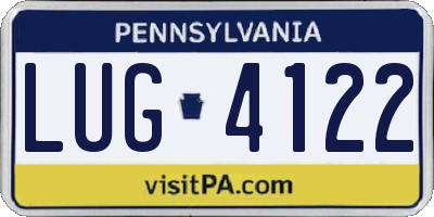 PA license plate LUG4122
