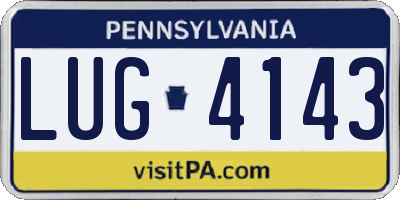 PA license plate LUG4143