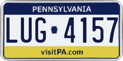 PA license plate LUG4157