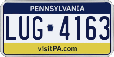 PA license plate LUG4163
