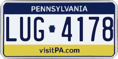 PA license plate LUG4178
