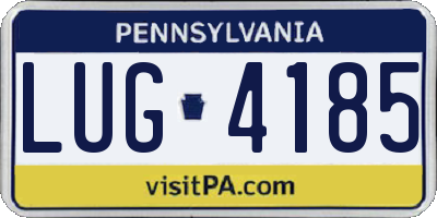 PA license plate LUG4185