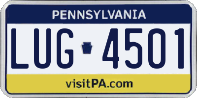 PA license plate LUG4501