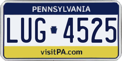 PA license plate LUG4525