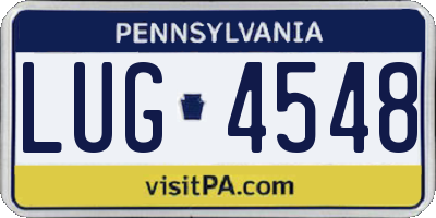 PA license plate LUG4548