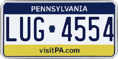 PA license plate LUG4554