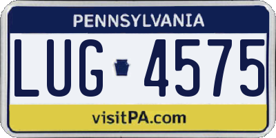 PA license plate LUG4575