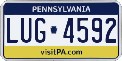 PA license plate LUG4592
