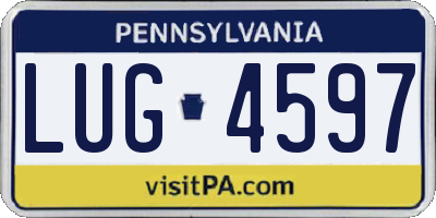 PA license plate LUG4597