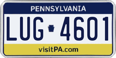 PA license plate LUG4601