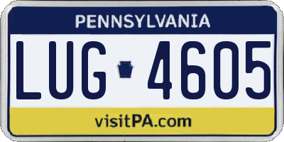 PA license plate LUG4605