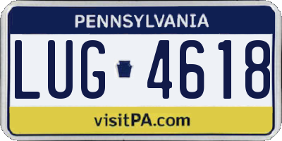 PA license plate LUG4618