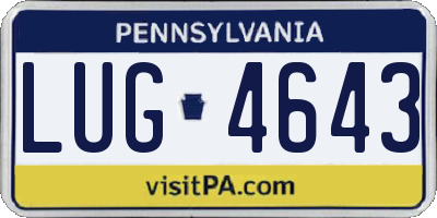 PA license plate LUG4643